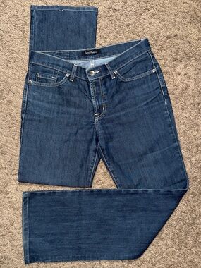 David Kahn Blue Medium Wash Bootcut Denim Jeans 5-Pocket Button Zip Women’s